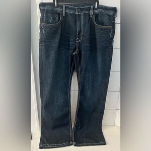 Men's Dark Blue Slightly Distressed Jeans